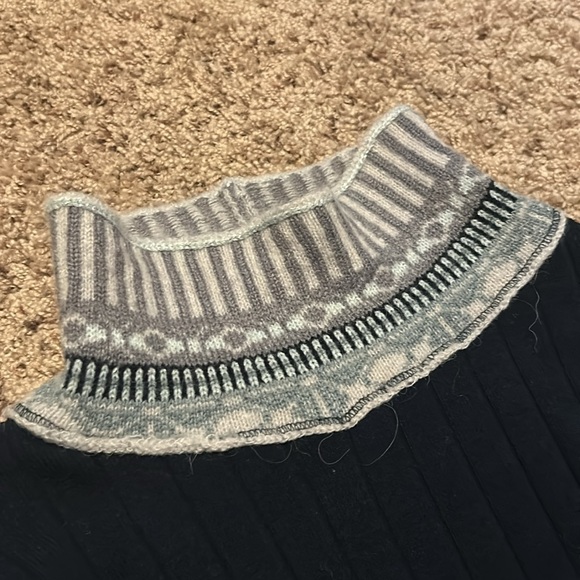 Free people cotton turtleneck sweater ribbed multicolored wool alpaca blend - Picture 4 of 7